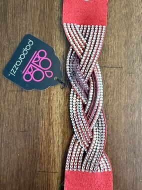 paparazzi Red Braided Rhinestone Bracelet